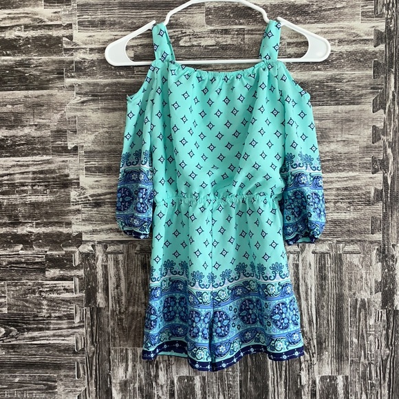 My Michelle Girls size Medium Romper Cold shoulder - Picture 3 of 7